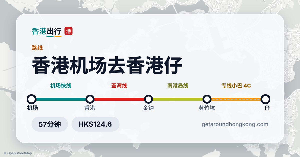 香港机场去香港仔交通攻略