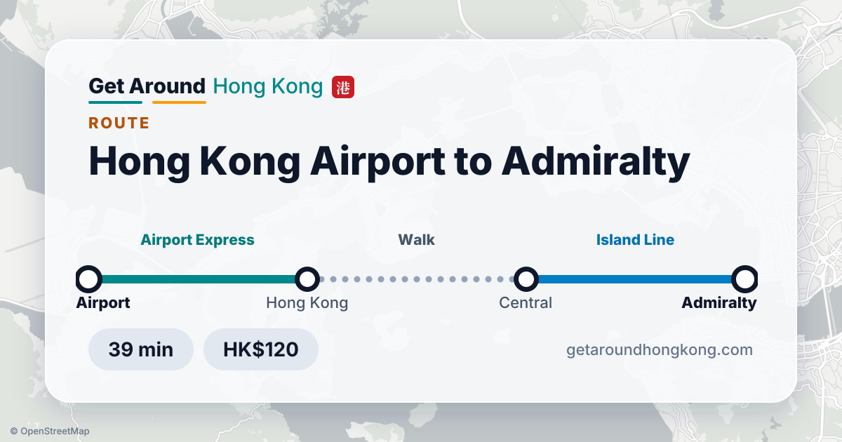 How to get from Hong Kong Airport to Admiralty