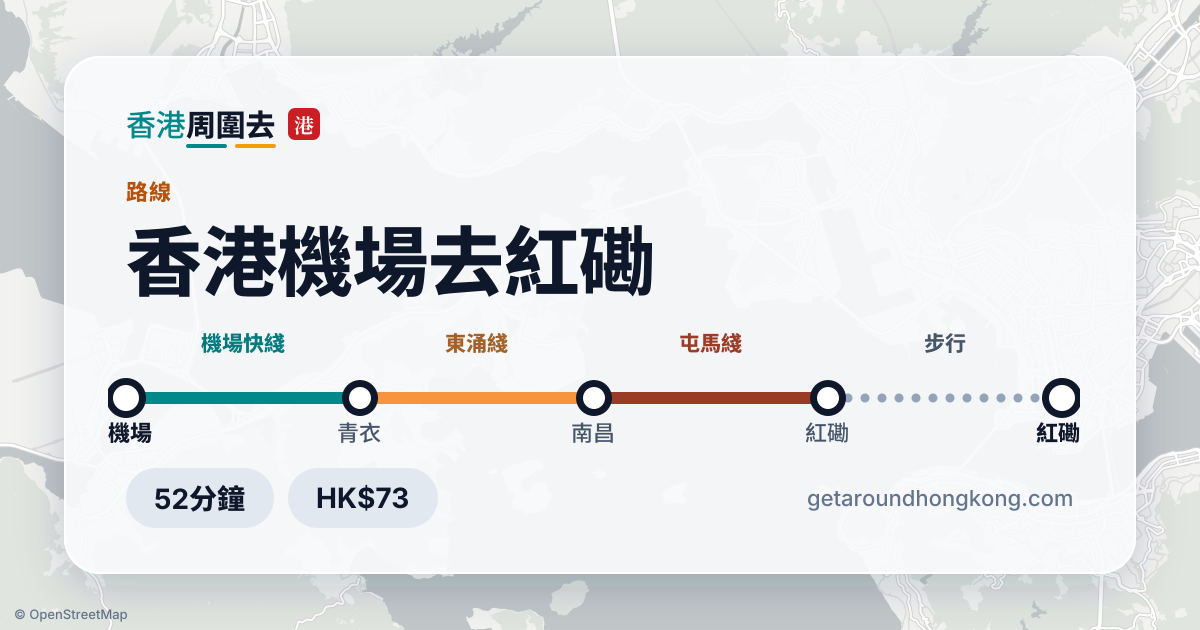 香港機場去紅磡交通攻略