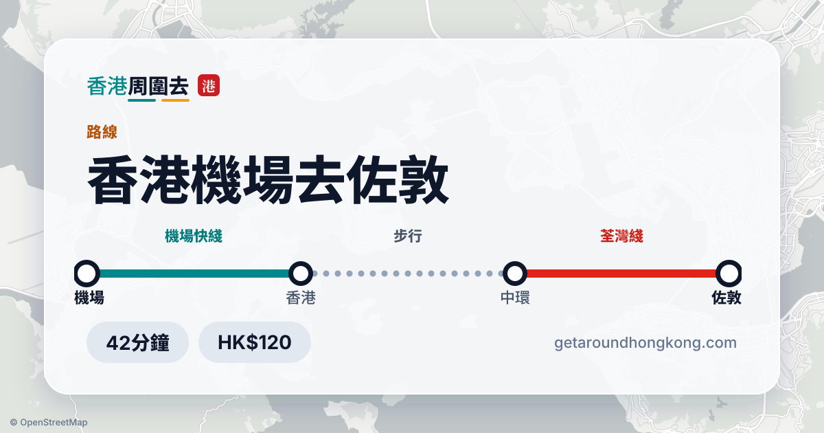 香港機場去佐敦交通攻略