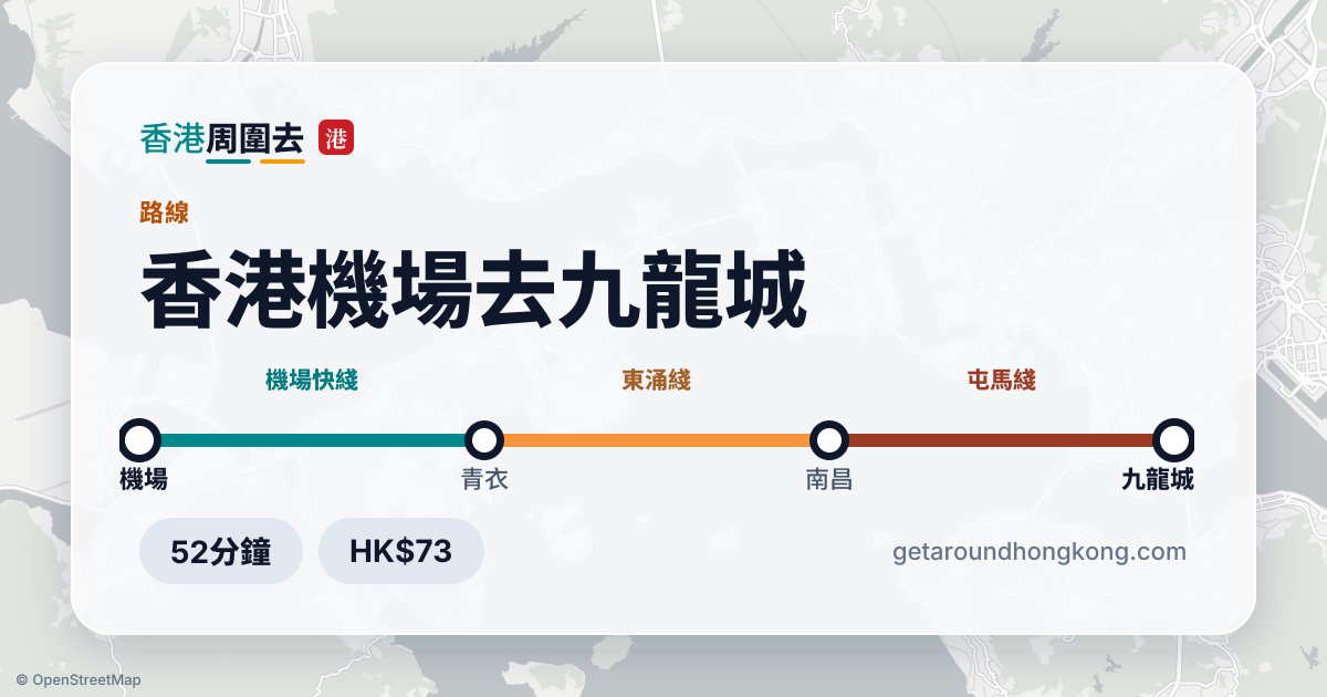 香港機場去九龍城交通攻略
