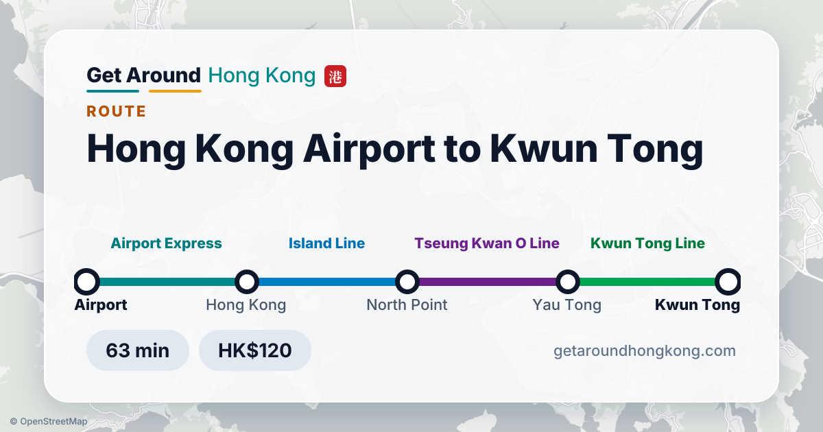 How to get from Hong Kong Airport to Kwun Tong