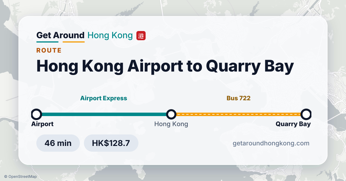 How to get from Hong Kong Airport to Quarry Bay