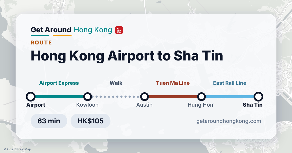 How to get from Hong Kong Airport to Sha Tin