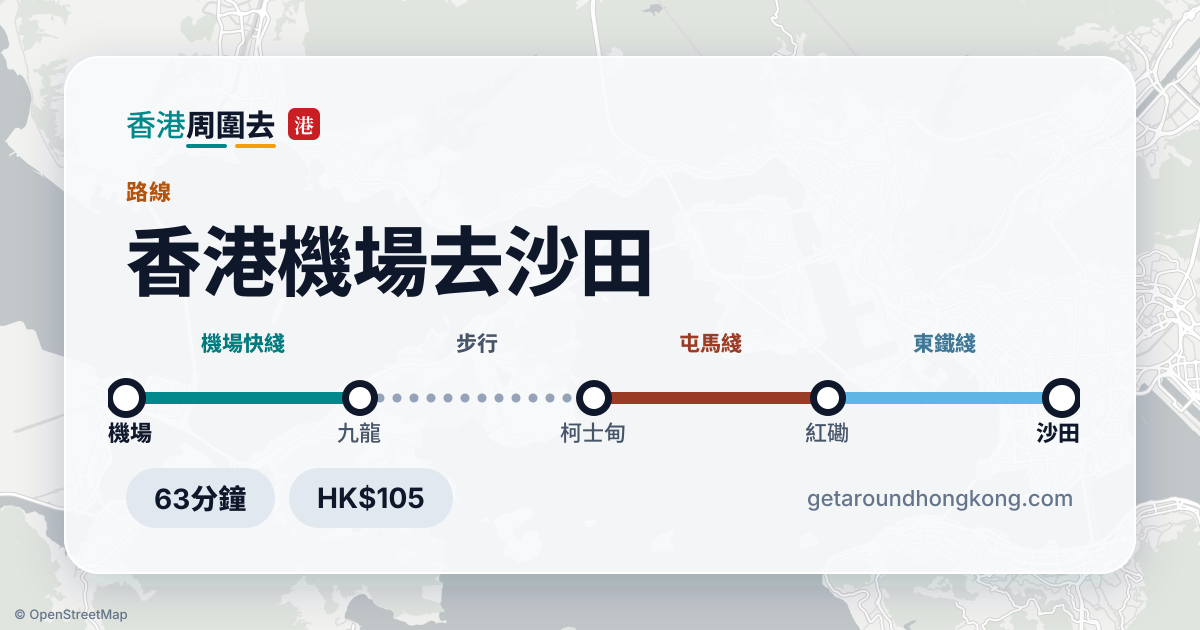 香港機場去沙田交通攻略