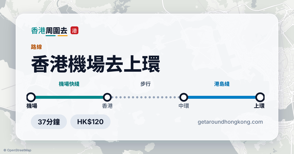 香港機場去上環交通攻略