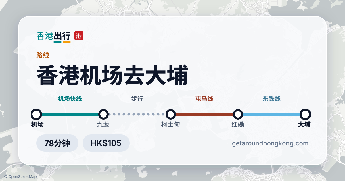 香港机场去大埔交通攻略