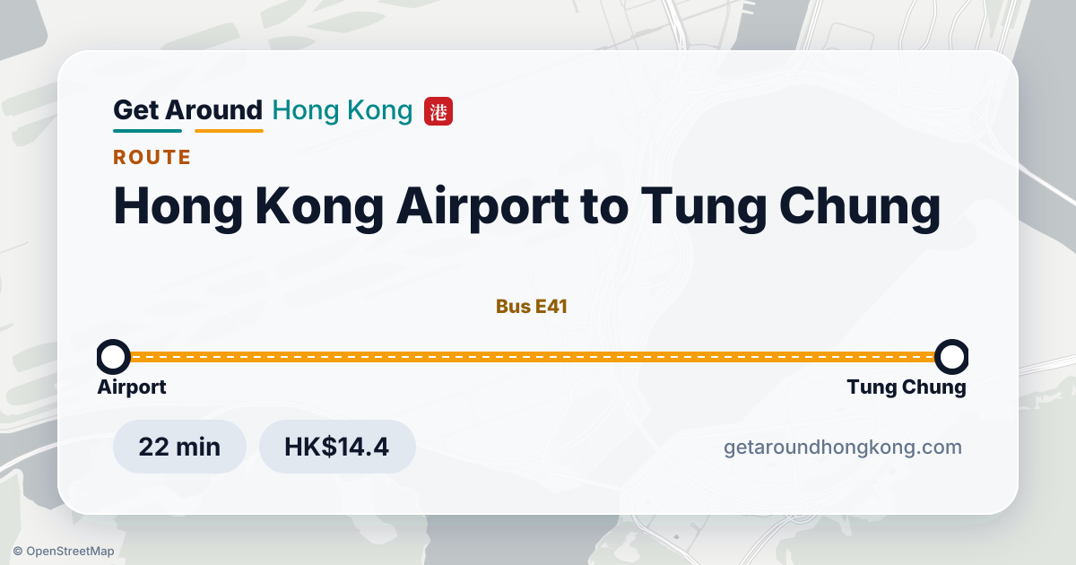 How to get from Hong Kong Airport to Tung Chung