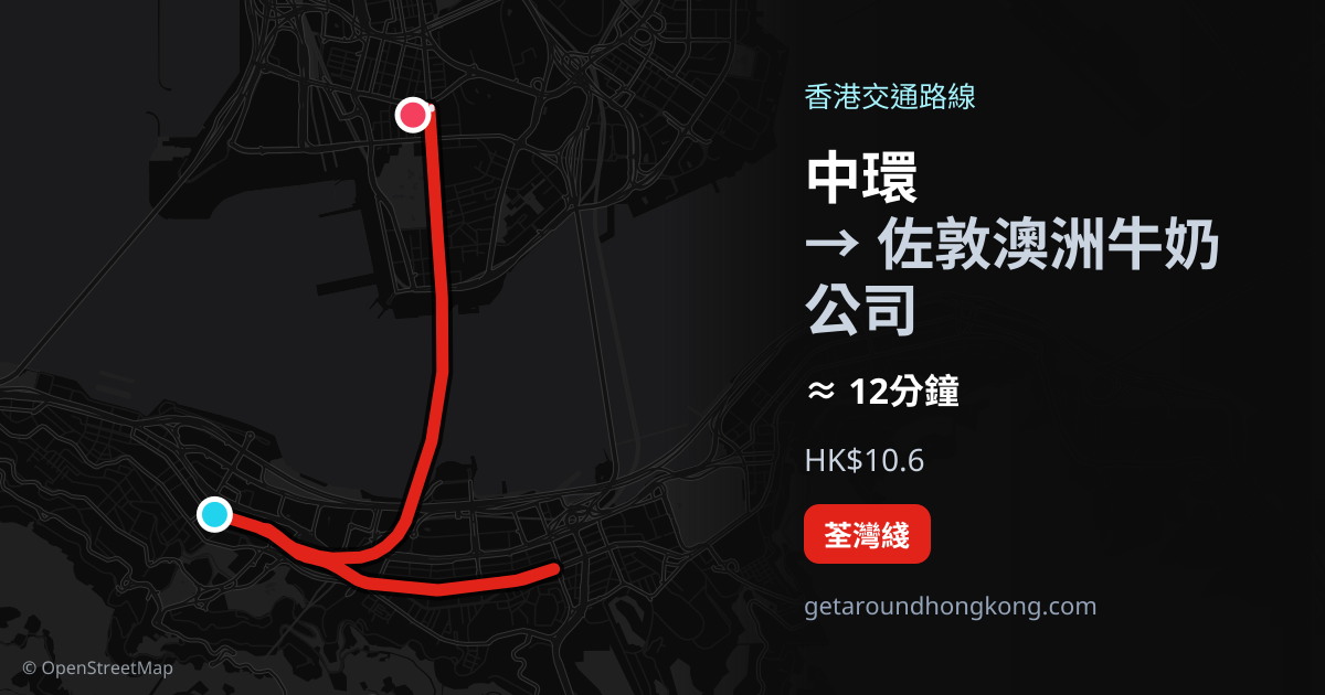 中環去佐敦澳洲牛奶公司交通攻略