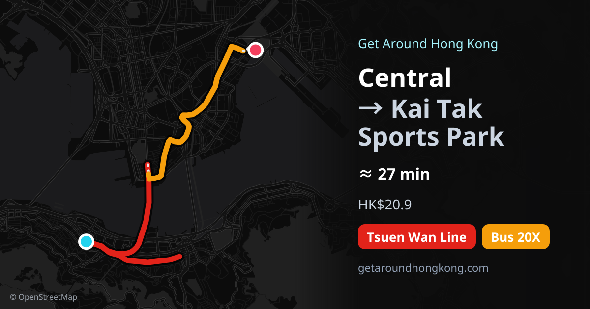 How to get from Central to Kai Tak Sports Park