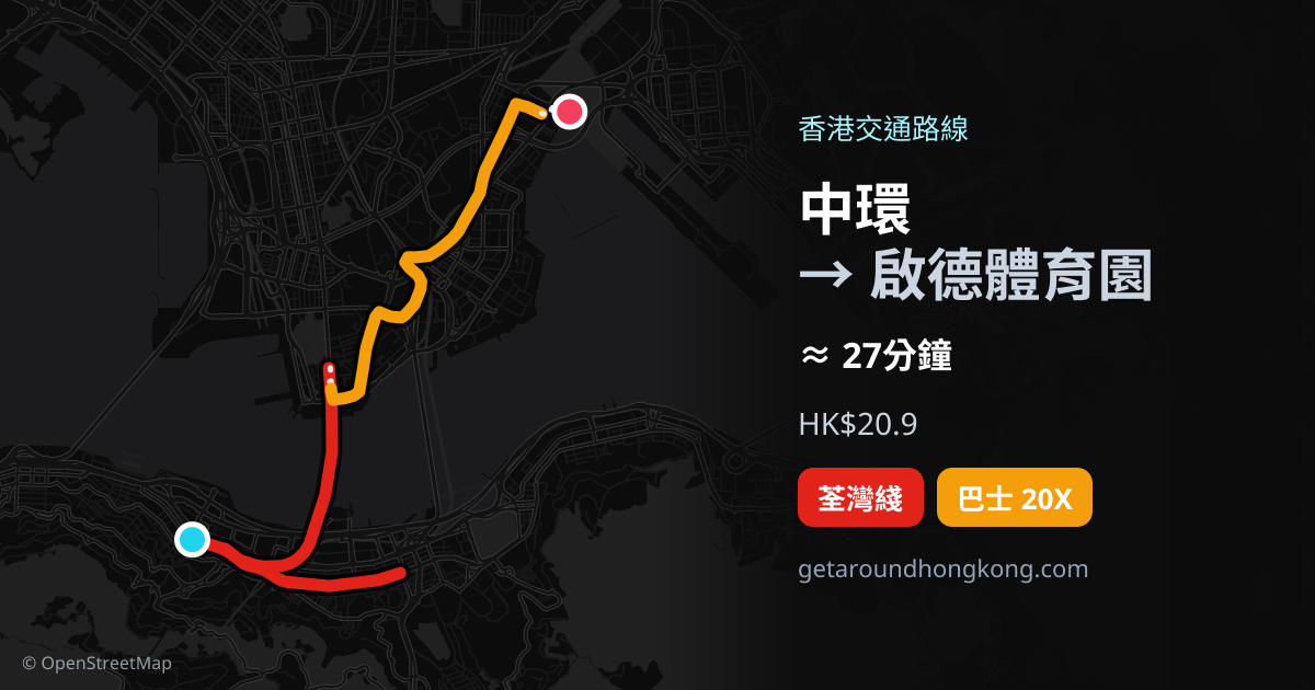 中環去啟德體育園交通攻略