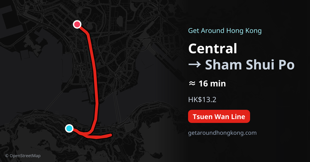 How to get from Central to Sham Shui Po