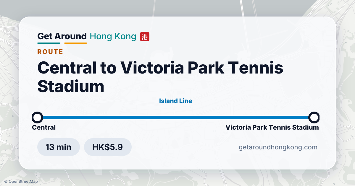 How to get from Central to Victoria Park Tennis Stadium
