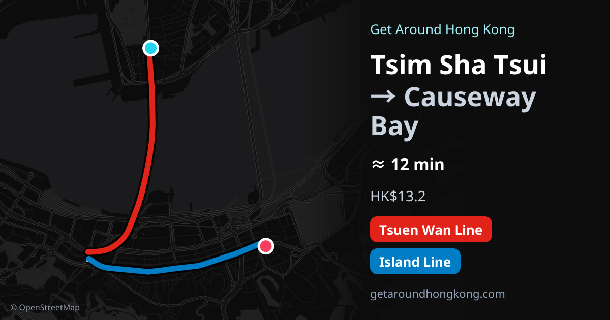 How to get from Tsim Sha Tsui to Causeway Bay