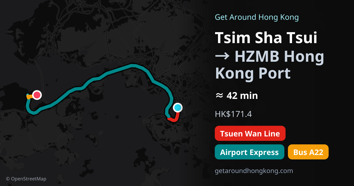How to get from Tsim Sha Tsui to HZMB Hong Kong Port