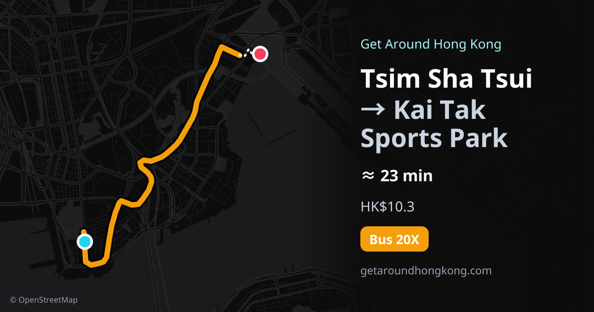 How to get from Tsim Sha Tsui to Kai Tak Sports Park