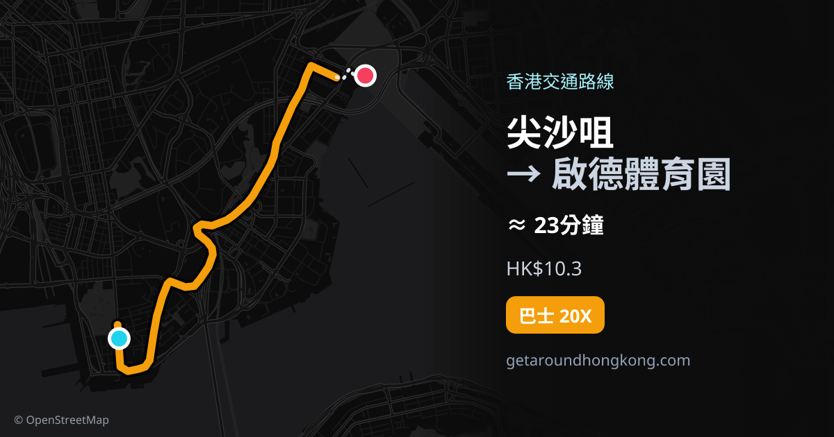 尖沙咀去啟德體育園交通攻略