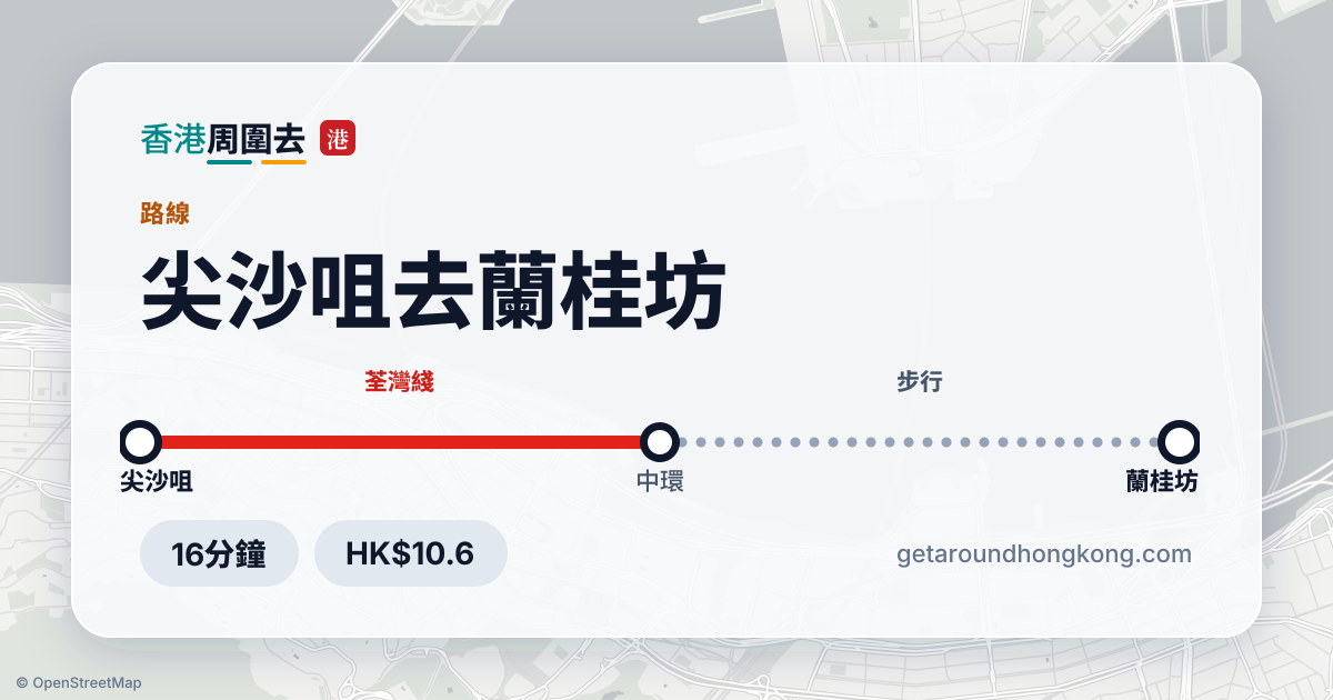 尖沙咀去蘭桂坊交通攻略