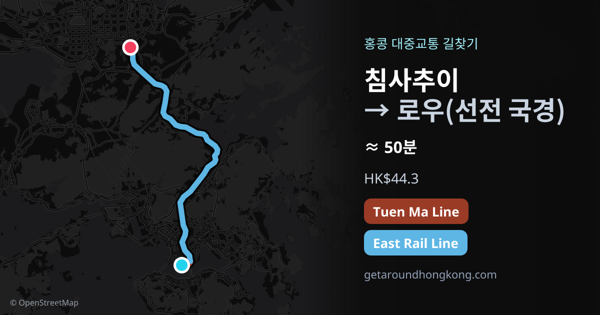 침사추이에서 로우(선전 국경) 가는 법