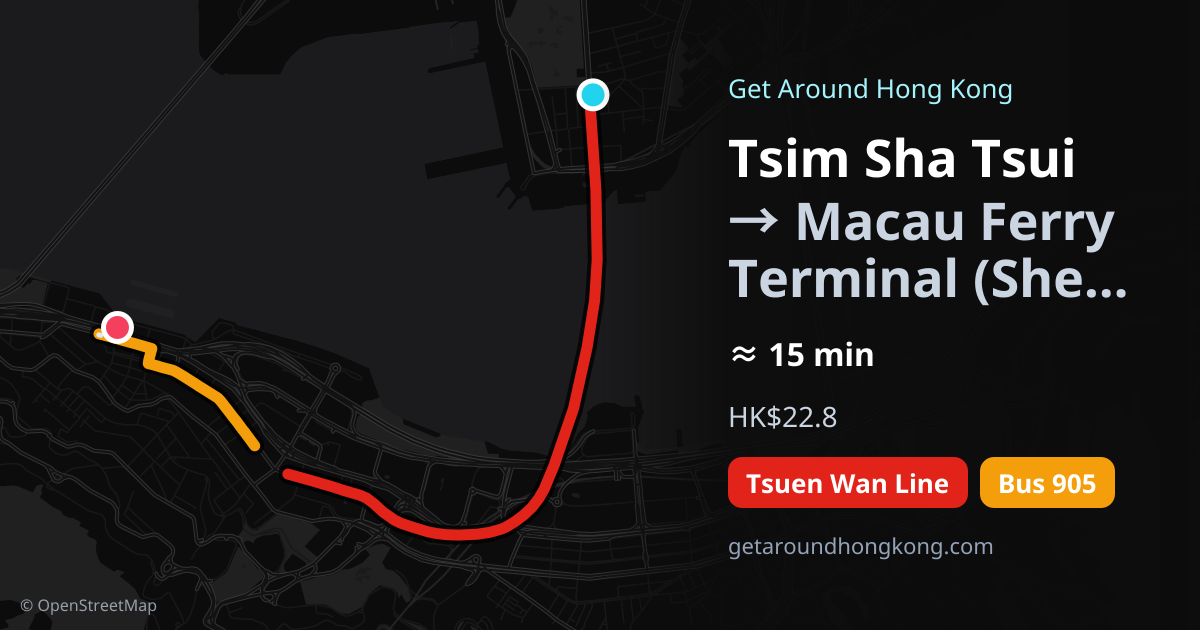 How to get from Tsim Sha Tsui to Macau Ferry Terminal (Sheung Wan)