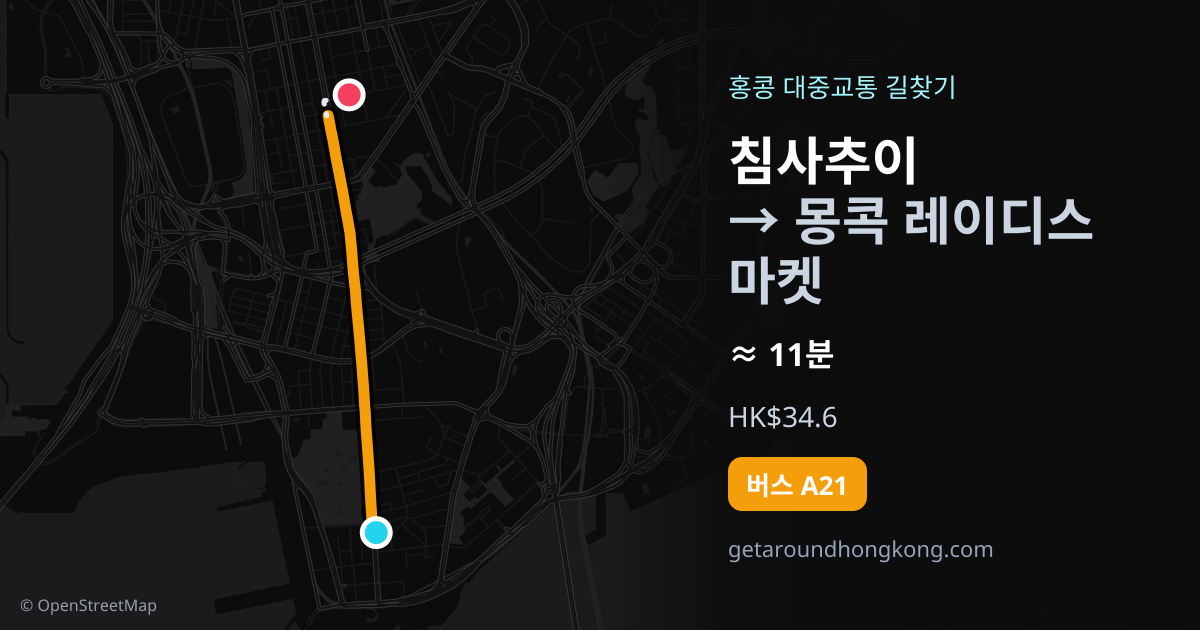 침사추이에서 몽콕 레이디스 마켓 가는 법