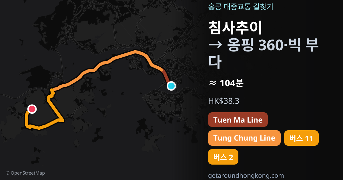 침사추이에서 옹핑 360·빅 부다 가는 법
