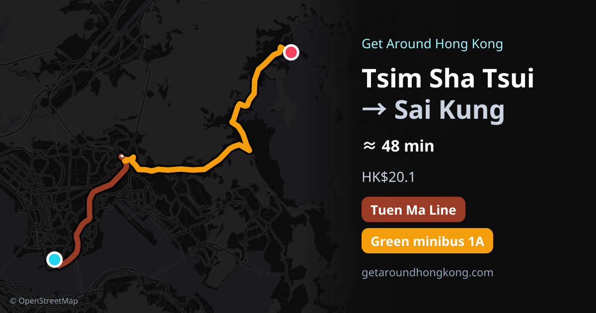 How to get from Tsim Sha Tsui to Sai Kung