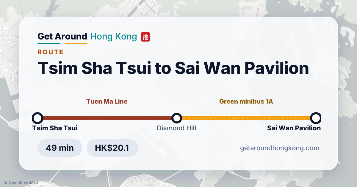 How to get from Tsim Sha Tsui to Sai Wan Pavilion