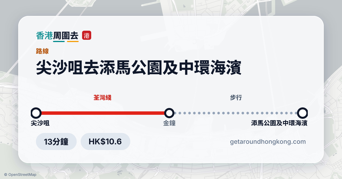 尖沙咀去添馬公園及中環海濱交通攻略