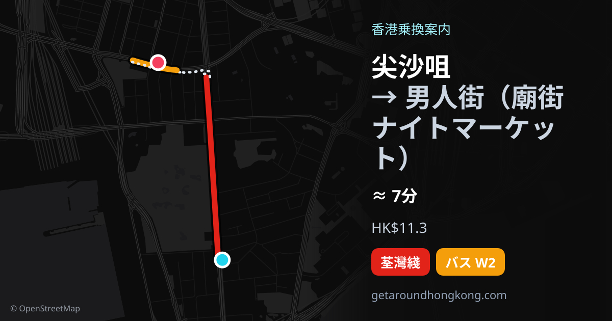 尖沙咀から男人街（廟街ナイトマーケット）への行き方