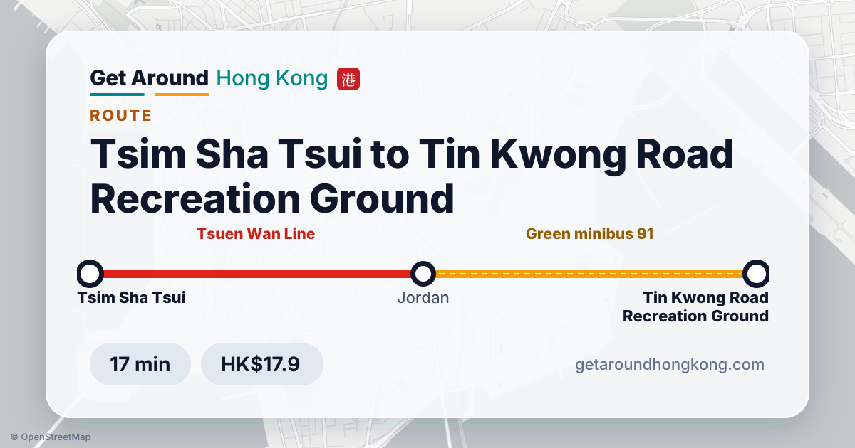 How to get from Tsim Sha Tsui to Tin Kwong Road Recreation Ground