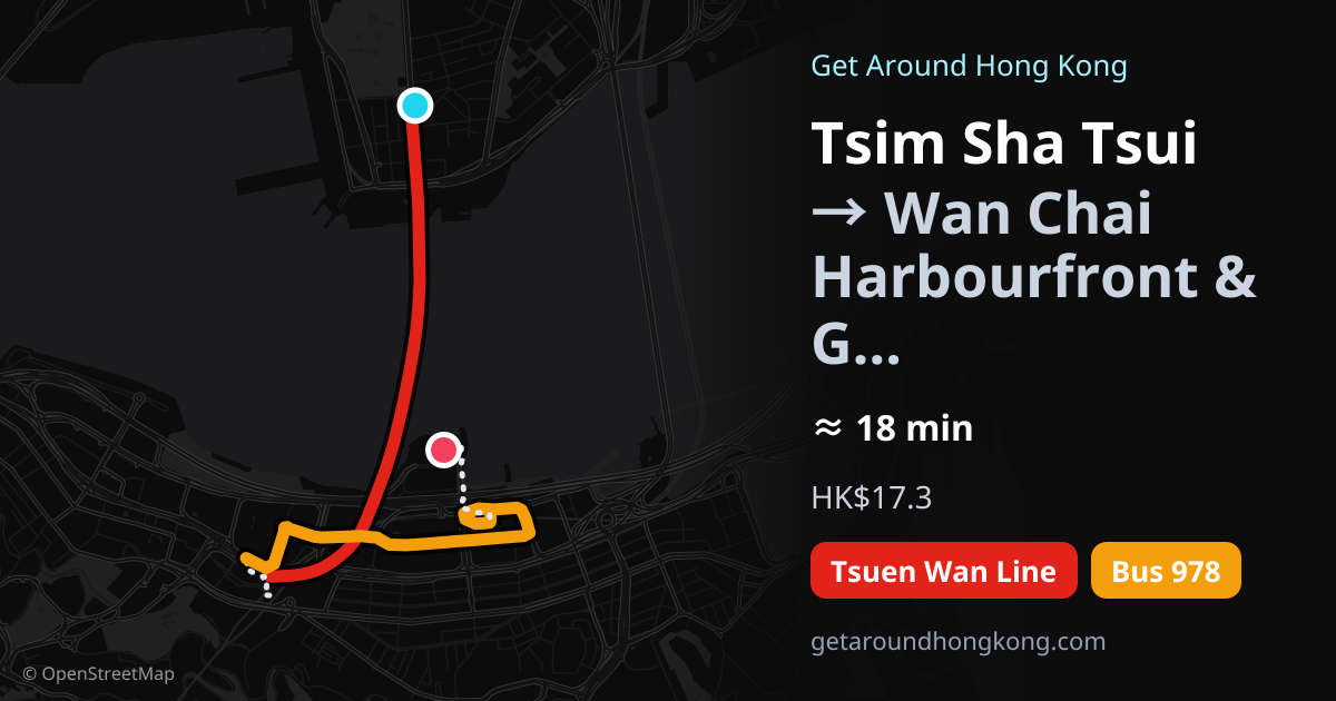 How to get from Tsim Sha Tsui to Wan Chai Harbourfront & Golden Bauhinia Square