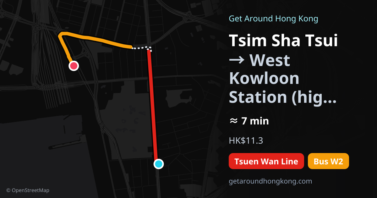 How to get from Tsim Sha Tsui to West Kowloon Station (high-speed rail)