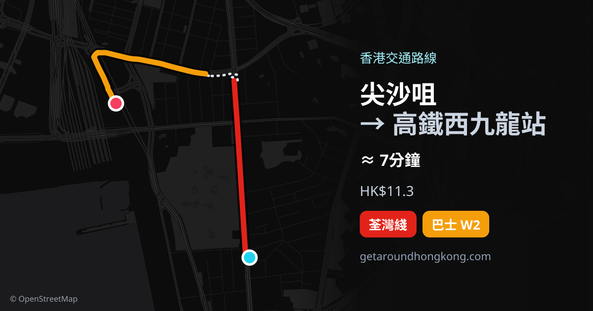 尖沙咀去高鐵西九龍站交通攻略