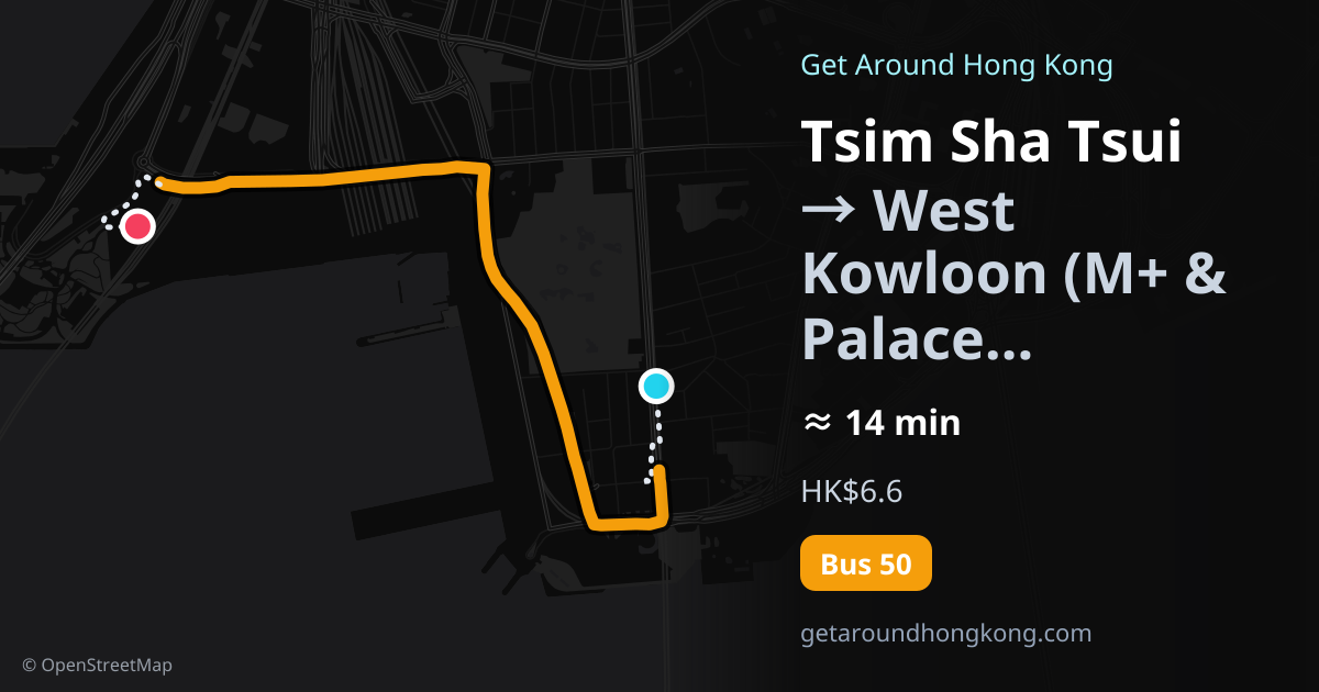 How to get from Tsim Sha Tsui to West Kowloon (M+ & Palace Museum)
