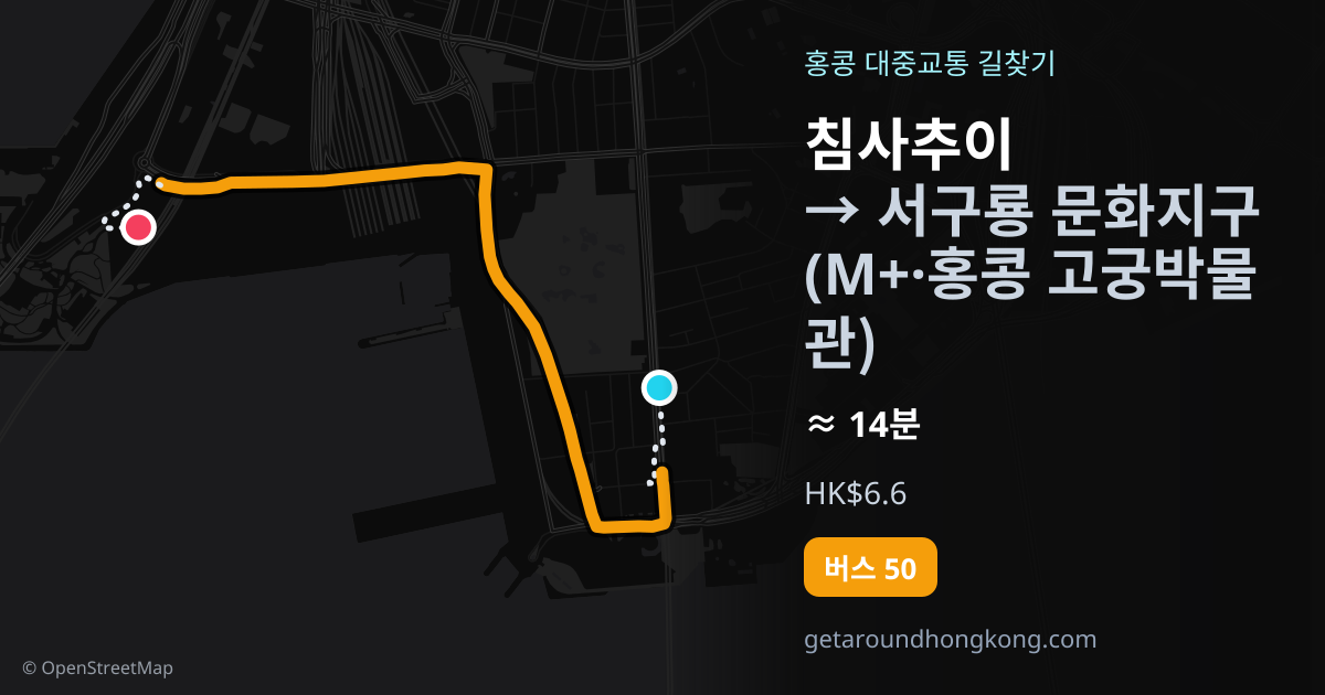 침사추이에서 서구룡 문화지구(M+·홍콩 고궁박물관) 가는 법